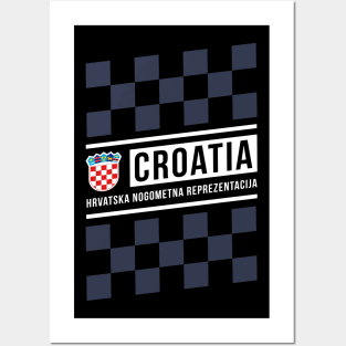 Croatia Hrvatska Slanted Away Checkered Jersey Style Posters and Art